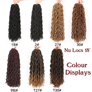 AliLeader Faux Locs Trecce Crochet Ricci 18 Pollici Morbide Nero Naturale 99J Estensioni di Capelli Sintetici 20 Ciocche/Confezione - Product Image 4