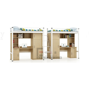 Giường Tầng Kim Loại Với Bàn Học Và Tủ Quần Áo, Bộ Đồ Nội Thất Phòng Ngủ Hai Giường - Product Image 6