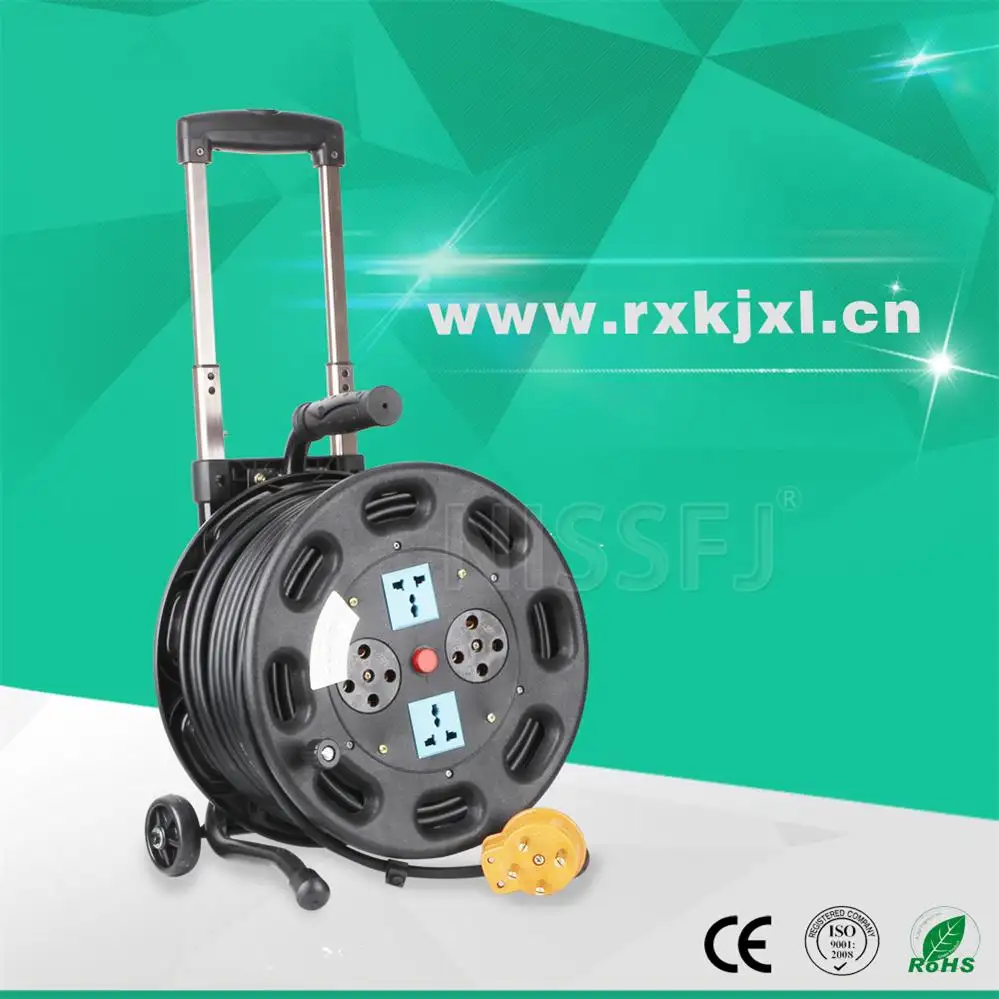 Удлинительный кабель питания с четырьмя розетками по низкой цене, барабанный стальной шнур, катушковый кабель