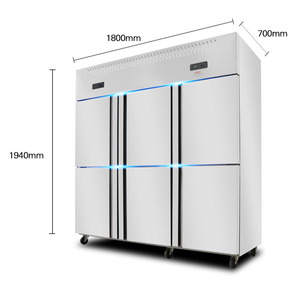 2/4/6 puertas de acero inoxidable congelador vertical cocina comercial nevera restaurante congelador refrigerador enfriador - Product Image 6