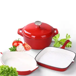 masterclass premium wok pan casserole cookware set cast iron enamel la sera cookware