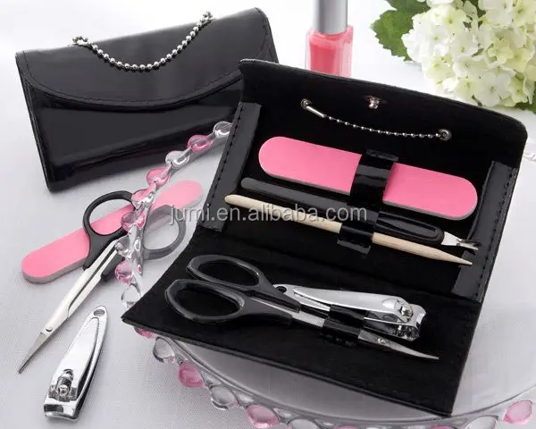 Populaire en mode Little Black Purse 5 Stuk Manicure Set bruiloft gunsten en giveaway gast geschenken