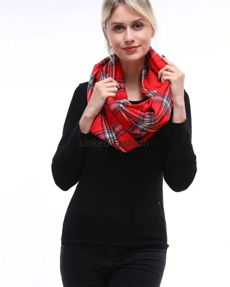 Custom scarf many colors large square oversize loop yarn shawls winter cape tartan plaid blanket scarves