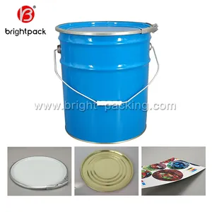 Personalize balde de lata de 5 galões, balde de metal para pintura de 20 litros, barril de solvente de 20 litros com alça e tampa de bagagem