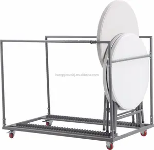 Folding round bar table trolley, table dolly for 81*110cm and 80*74cm round table