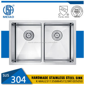 Hecho a mano <span class=keywords><strong>de</strong></span> acero inoxidable undermount plato doble fregadero <span class=keywords><strong>de</strong></span> la <span class=keywords><strong>cocina</strong></span> <span class=keywords><strong>de</strong></span> piedra - Product Image 4