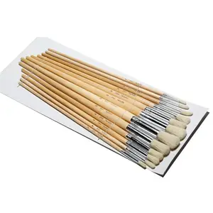 Wholesale Custom Your Logo 12PCS Wooden Handle 582 Artist Brush Set Eterna Art Brush Artist Paint Brush Set