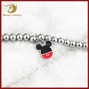 2017 China 316L pulsera del grano del acero inoxidable Mickey Mouse lindo emoji charm pulsera - Product Image 3