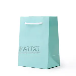 FANXI China Wholesale custom factory green leatherette fancy paper hand bags for jewellery and gifts packing paper gift bags