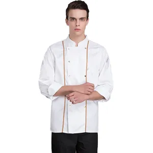 De color rojo unisex uniforme de chef camarero capa uniforme conjuntos de chaqueta de chef para tienda de café