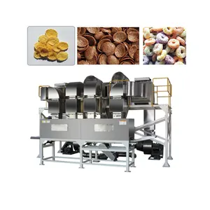 Honing siroop gecoat krokante koko ring granen maïs vlok machine fabrikant/cornflakes maken extruder proces gemaakt in China