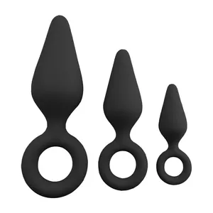 Atacado da fábrica de silicone preto fechadura anal fechadura