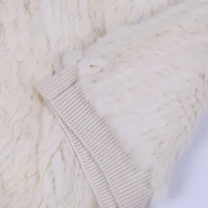 Suéter de piel de conejo para mujer, diseño clásico, estilo loyal, suave y cómodo, color blanco