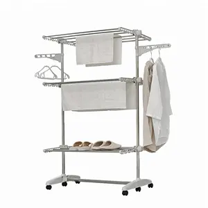 3 Tiers Rolling Clothes Drying Garment Rack