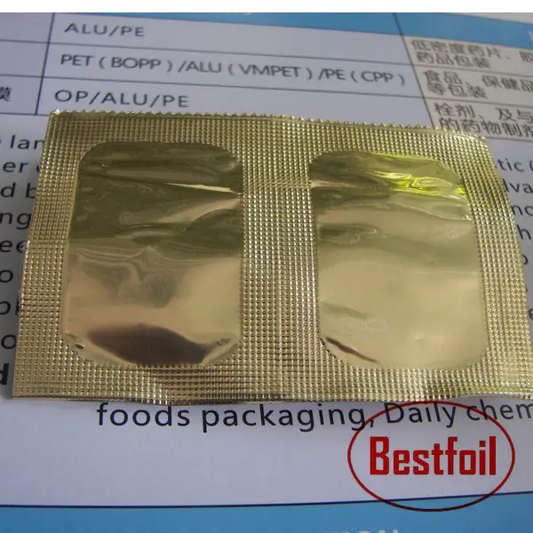 AL/PE laminato striscia packs aluminium foil per capsule compresse a bassa densità