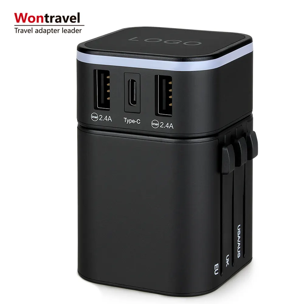 Wontravel 3400mA Đầu Ra Nhiều Phích Cắm 3 Bộ Sạc USB Bộ Chuyển Đổi Phích Cắm Du Lịch Đa Năng Cho Quà Tặng Công Ty Sáng Tạo