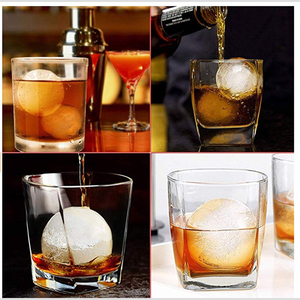 Cube de crème glacée rond sans BPA, grand logo personnalisé de 7.5cm, moule en silicone pour Whisky - Product Image 4