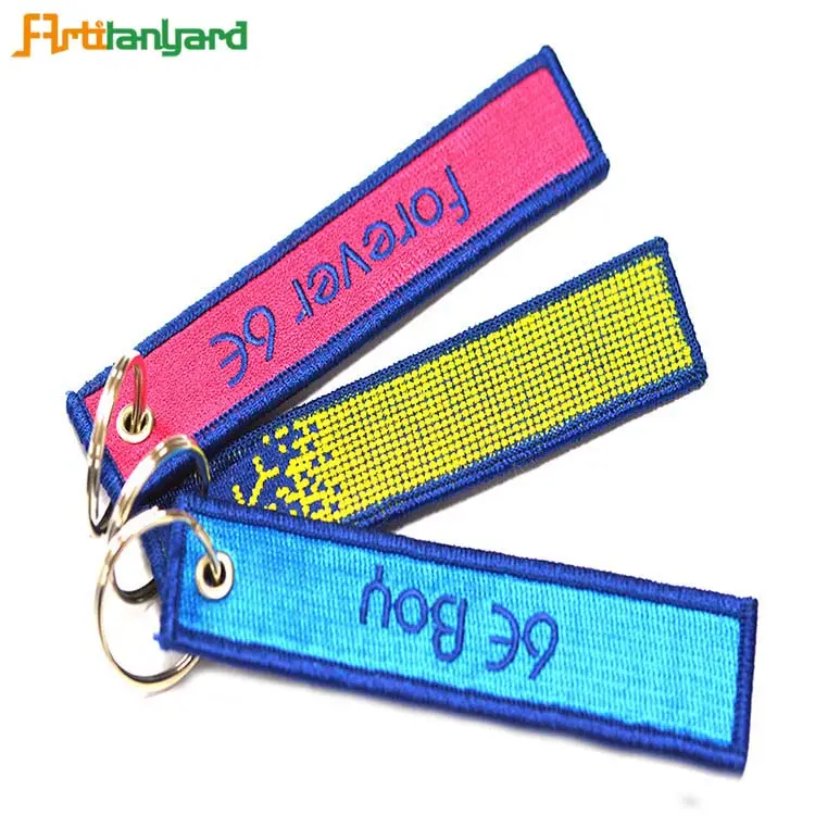 Factory Wholesale Tassel Keychain Custom Logo Embroidery Keychain