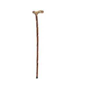 Superior hand caved wooden walking stick for old people