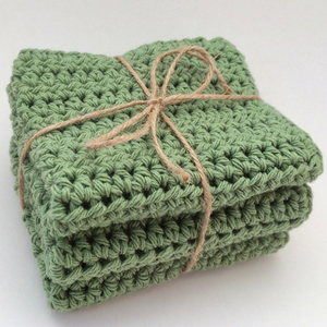 Nappe <span class=keywords><strong>de</strong></span> cuisine en coton faite à la main, écologique, au crochet, avec taille personnalisable, et lingettes <span class=keywords><strong>de</strong></span> nettoyage pour la vaisselle et la cuisine - Product Image 3
