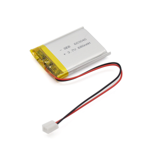 GEB 표준 Lipo 배터리 모델 충전식 603040 <span class=keywords><strong>3.7V</strong></span> 680mah 리튬 중합체 주머니 배터리 와이어 카메라 - Product Image 1