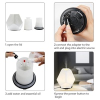 Diffuseur d'arôme et d'huile essentielle, électrique, en céramique blanche, forme géométrique, lumière chaude, offre spéciale,