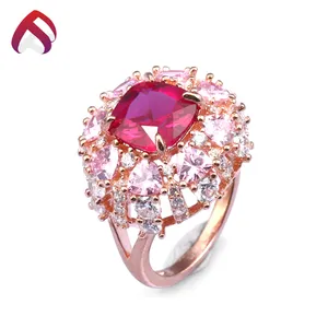 white cz created ruby ring big red stone silver ring designs for women