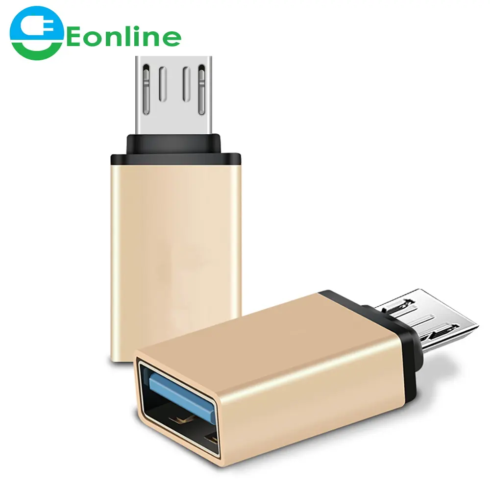 EONLINE สายอลูมิเนียมอัลลอยขนาดเล็ก OTG,อะแดปเตอร์ USB3.1 OTG แปลงไมโคร USB เป็น USB สำหรับแท็บเล็ตพีซีแอนดรอยด์สำหรับ Samsung S6แท็บเล็ต