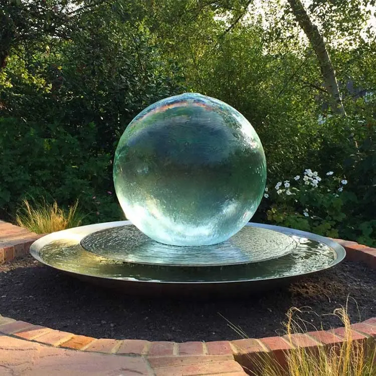 Vincentaa 2021 New Stone Marmor Granit Runde schwimmende Rolling Ball Brunnen 10kg-60kg 1 Stück Acryl Silber VST-001 CN;HEB