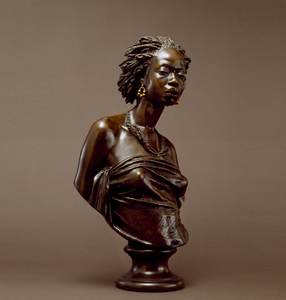 Levensgrote Metalen Messing Vrouw Sculptuur Bronzen Afrikaanse Meisje Buste Standbeeld - Product Image 2