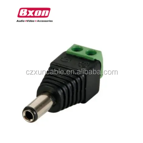 Groene Kleur 5.5Mm X 2.1Mm Dc-Man Plug Av Screw Terminal Connector Voor Cctv Camera