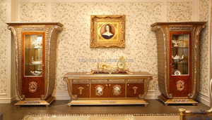 Luxury French Rococo Living Room Furnitur TV <strong>Cabinet</strong> Set/ <strong>Retro</strong> Vivid Hand Carved Solid Wood TV <strong>Cabinet</strong> &amp; Display <strong>Cabinet</strong> - Product Image 3
