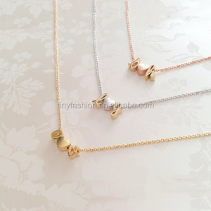 Rosa de Oro/Oro/Plata Opción de Presentación Pequeña Carta Colgante Par de <span class=keywords><strong>Regalos</strong></span>, hermana <span class=keywords><strong>regalos</strong></span>, Collar inicial - Product Image 5