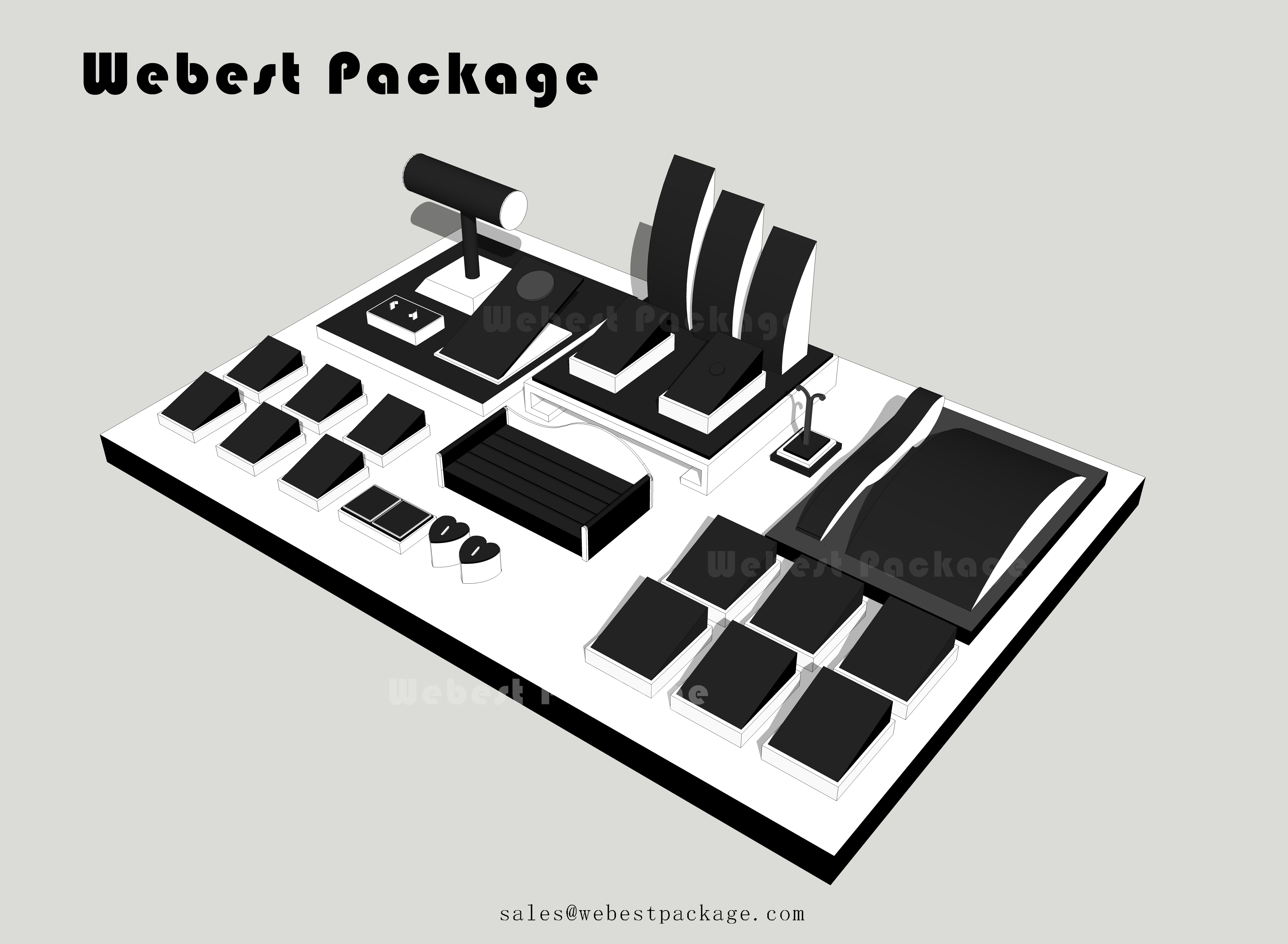 Webest durable wholesale new design personizedluxury jewelry display stand sets