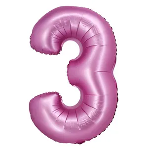 34 inch Number China helium balloon chrome pink party needs birthday balloon