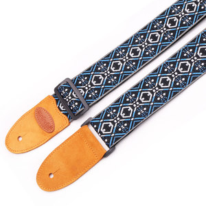 Correa de <span class=keywords><strong>guitarra</strong></span> eléctrica acústica, tejido Jacquard, con extremos de cuero de ante, novedad de 2018 - Product Image 2