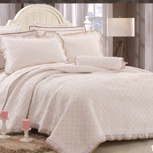 3 قطعة الصين المنسوجات المنزلية الدانتيل الأصفر مجموعة غشايات الفراش للصغار - Product Image 4