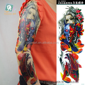 Tatouages temporaires pour femmes non toxiques, super grands, autocollants, faux tatouages d'horreur, crâne, pistolet, bras entier, <span class=keywords><strong>épaule</strong></span>, motifs de tatouages corporels temporaires - Product Image 5