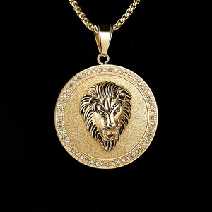 Marlary Usine Vente En Vrac Personnalisé En Acier Inoxydable <span class=keywords><strong>de</strong></span> Tête <span class=keywords><strong>de</strong></span> <span class=keywords><strong>Lion</strong></span> en <span class=keywords><strong>Or</strong></span> CZ <span class=keywords><strong>Pendentif</strong></span> - Product Image 3