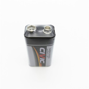 Pile au carbone-zinc 1,5 V Civic <span class=keywords><strong>6f22</strong></span> <span class=keywords><strong>9</strong></span> volts pour lampe de poche, emballage rétractable, 26 heures - Product Image 4
