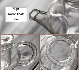 Handblown clear High Borosilicate Small Glass <strong>Teapot</strong> <strong>With</strong> <strong>Infuser</strong> - Product Image 5