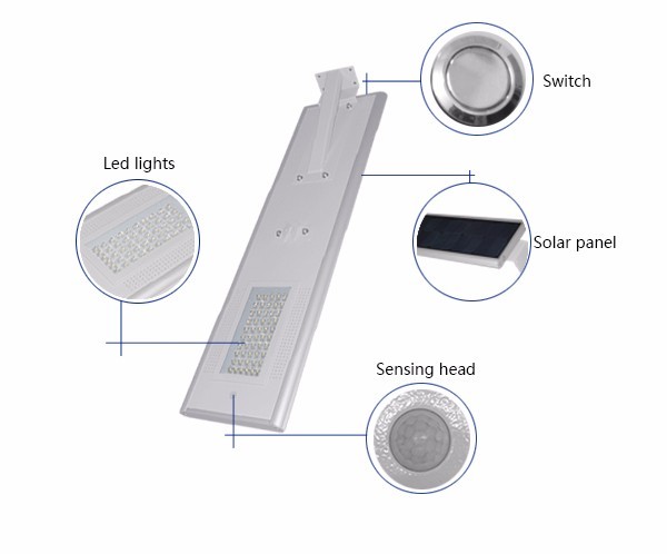MBT 50W Alumbrados Públicos de LED Solar Integrada La Luz de Calle LED del Todo En Uno del Solar China Fábrica y Proveedor