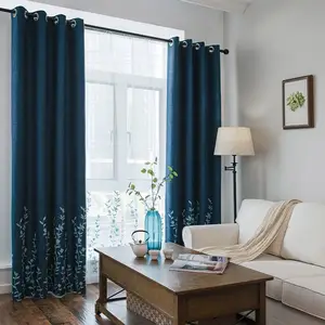 Tela bordada para cortina, arandelas de tela para dormitorio, nuevo diseño