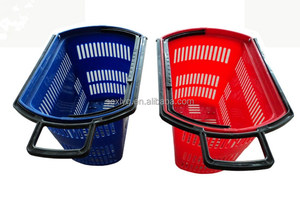Barato supermercado/Centro Comercial plástico rodando cesta con doble asa para <span class=keywords><strong>la</strong></span> venta - Product Image 3