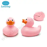 Heißes Produkt PVC Phthalat freies Vinyl-Bades pielzeug für Kinder Angepasst mit Logo Weighted Floating Pink Rubber Duck