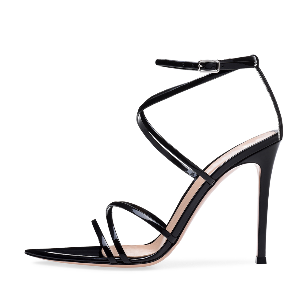 Black Dress and Silver Shoes - Elegant Women's Fashion