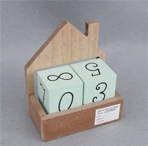 Tavolo decorativo Legname Legno Cubo Calendario - Product Image 5