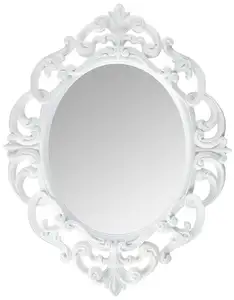 Kole Очаровательное белое пластиковое овальное стекло винтажное настенное зеркало
