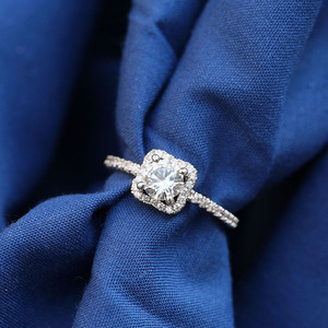 Nhẫn Mạ Vàng Trắng CAOSHI Thời Trang Cho Nữ, Nhẫn Đeo Tay Mạ Bạc Đính Đá Hình Vuông Đính Đá Lấp Lánh - Product Image 3