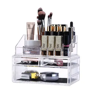 Acrylic Kosmetik Organizer Kotak Home 6 Laci Jelas Divisoria Acrylic Make Up Kosmetik Penyimpanan Makeup Organizer dengan Laci